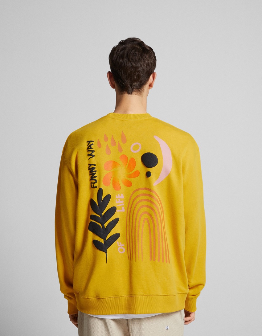 Moletom estampado com gola redonda
