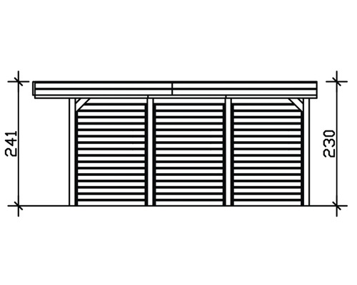 SKAN HOLZ Friesland enkele carport inclusief zij- en achterwand 314x555 cm dompelgeïmpregneerd