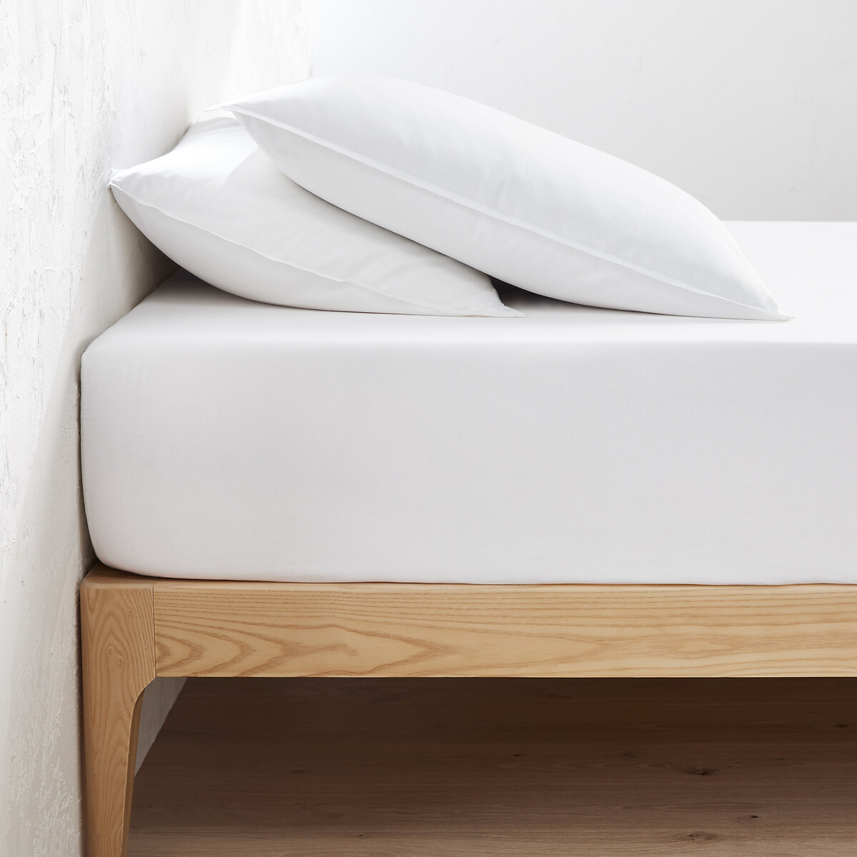 LA REDOUTE INTERIEURS<br>Lençol de baixo liso em algodão lavado, dobra de 30 cm, Scenario