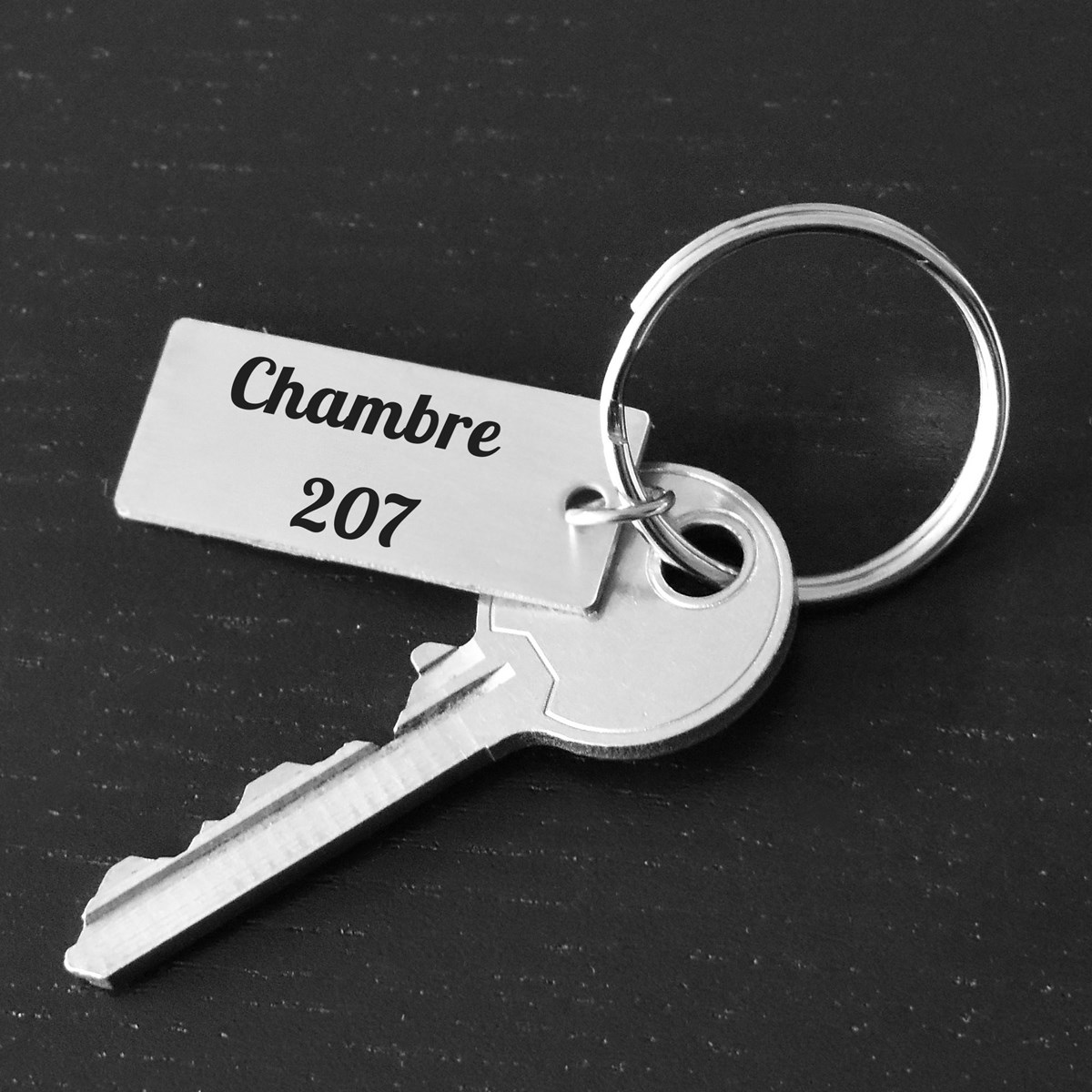 Porte-clés personnalisable plaque rectangulaire Gravure au laser personnalisée Acier Inoxydable 2 lignes message cadeau texte fête anniversaire identité prénom
