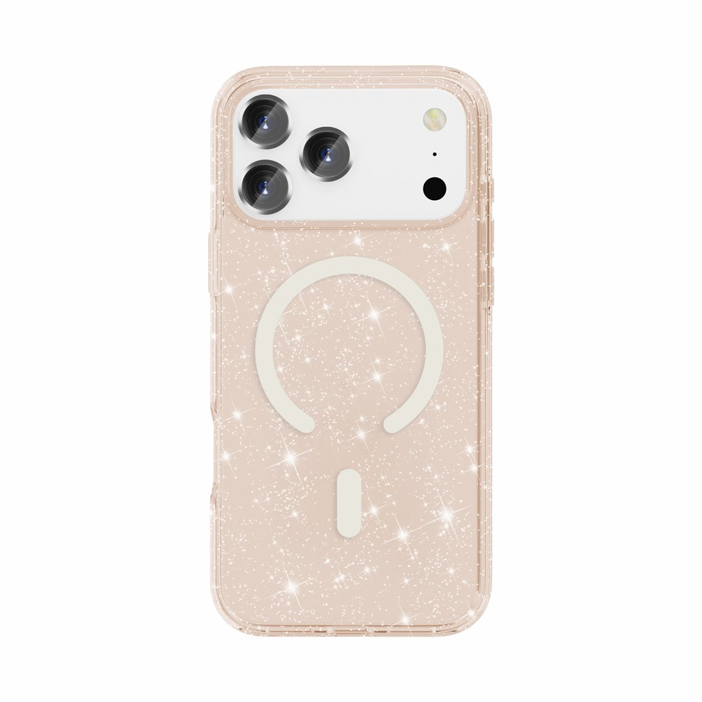 iPhone 17 Pro Max MagSafe Hybrid Hardcase Schutzhülle im Glitzer Design - Gold / Transparent