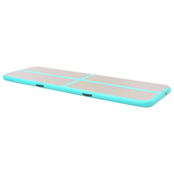 vidaXL Oppblåsbar gymnastikkmatte med pumpe 300x100x10 cm PVC grønn