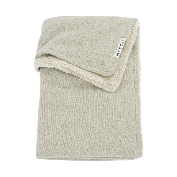 Meyco Knit Basic Fleece Wiegdeken Sand Melange 75 x 100 cm