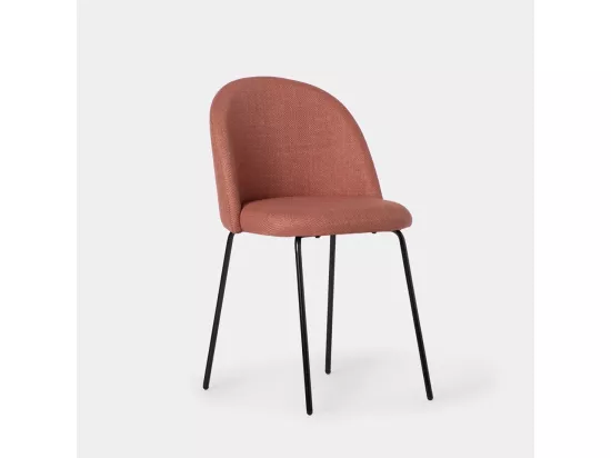 Chaise de salle à manger en tissu terracotta 49x81 cm-Olivia