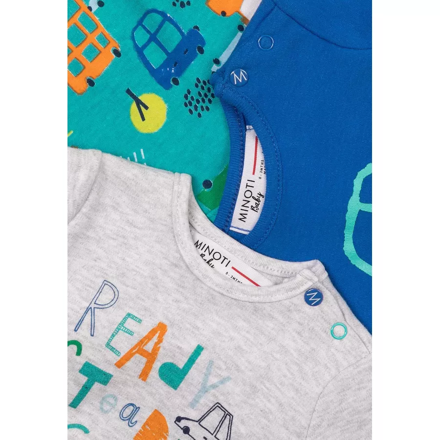 MINOTI 3er-Pack T-Shirts GrauGrünBlau