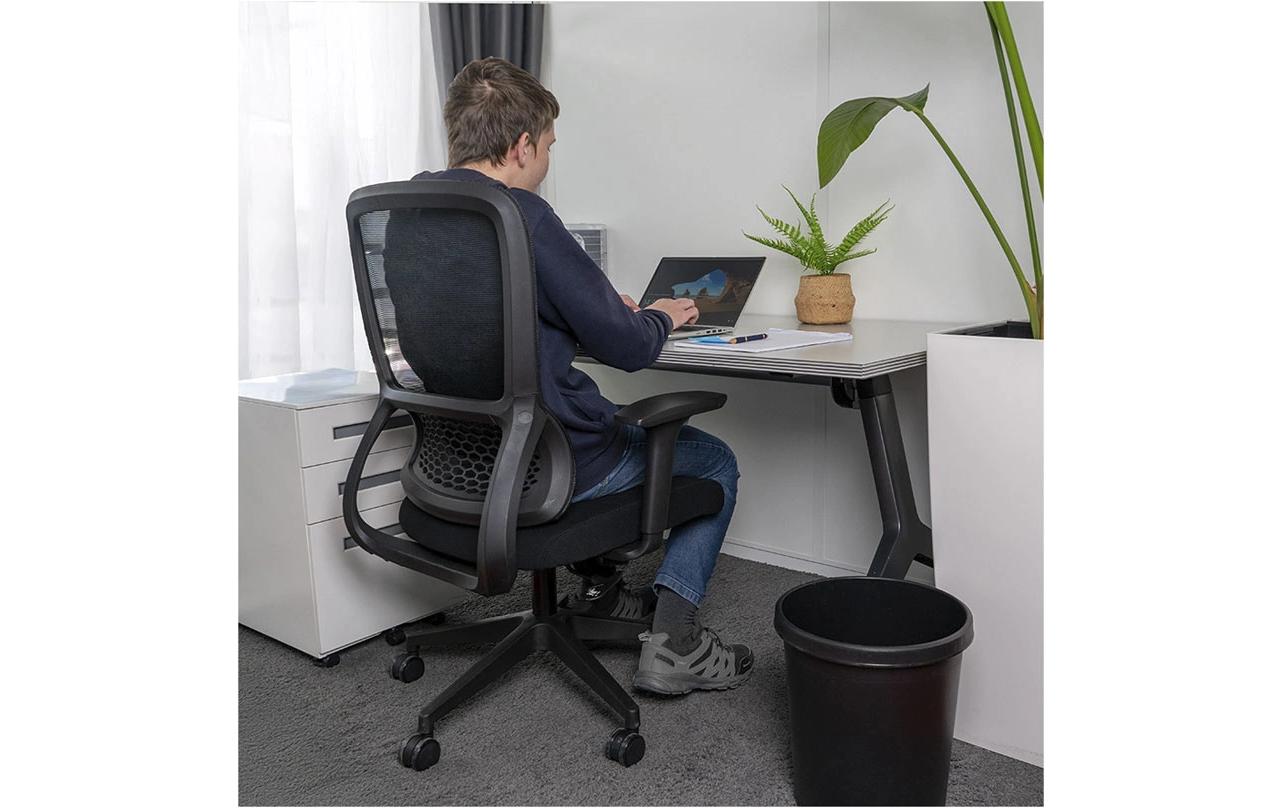 Bürostuhl FlexSeat Schwarz<br>Drehbarer Stuhl mit Armlehnen
