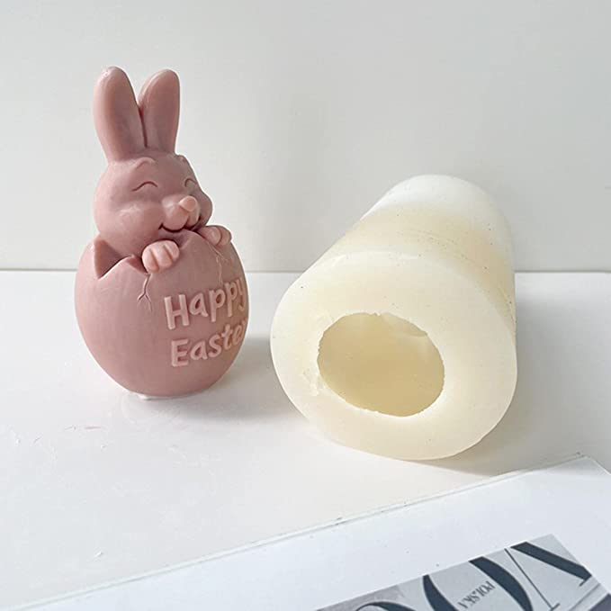 (Ø70mm) Silikon Oster Form DIY Wachs Kerzen Giessen - Happy Easter