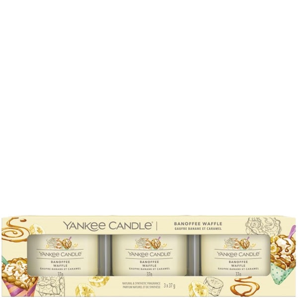 Coffret bougies votives - Gaufre banane & caramel - 3 x 37 g