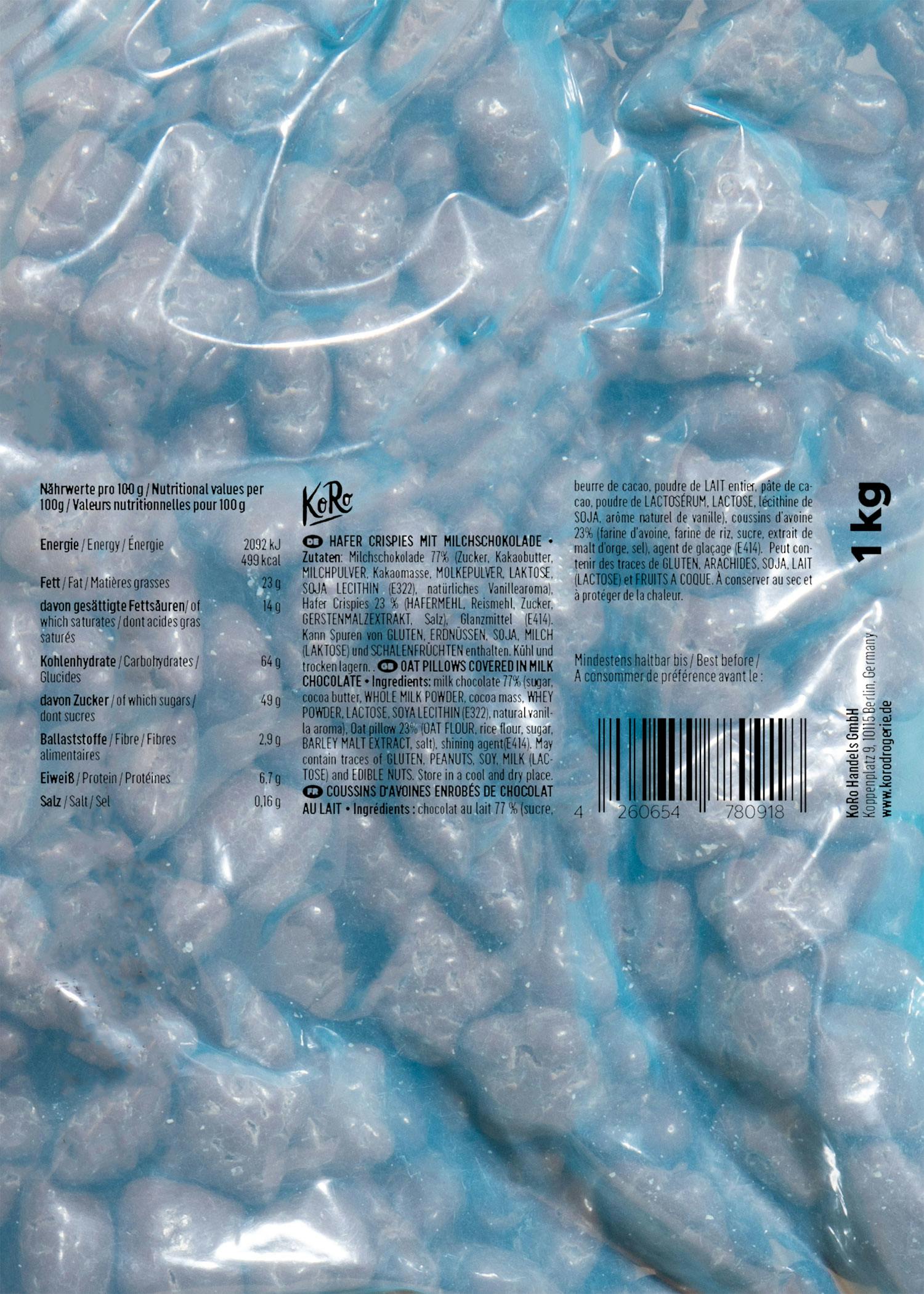Hafer Crispies mit Milchschokolade 1 kg