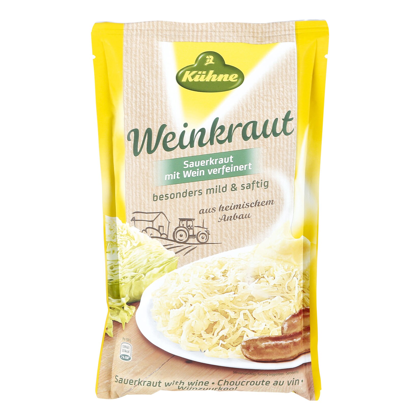 Kühne Sauerkraut mild 500 g Abtropfgewicht, 16er Pack