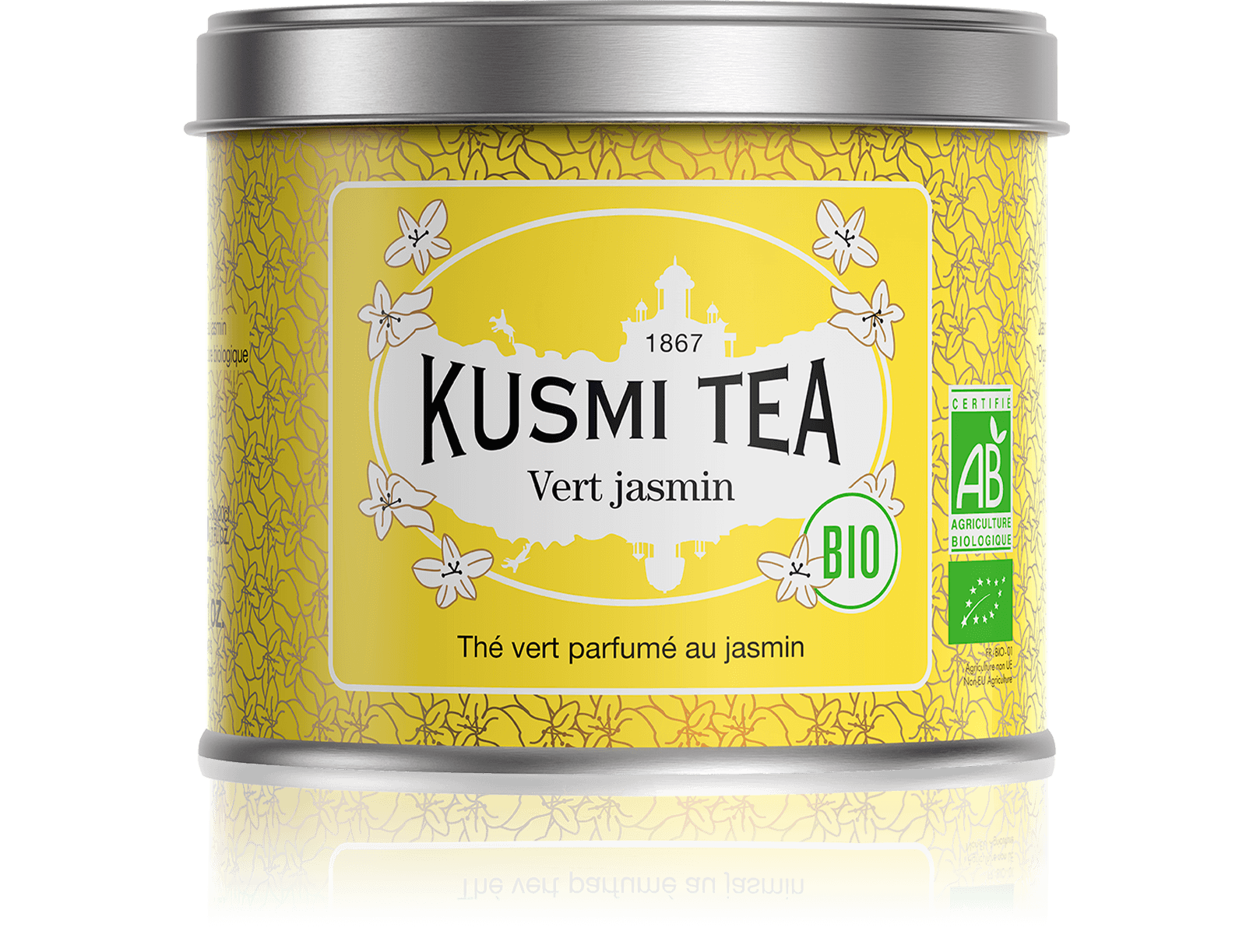 Vert Jasmin-Thé vert bio au jasmin Boîte 90 g