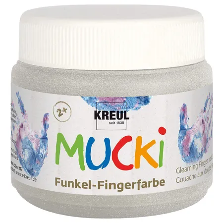 MUCKI Funkel-Fingerfarbe Drachen-Silber 150 ml