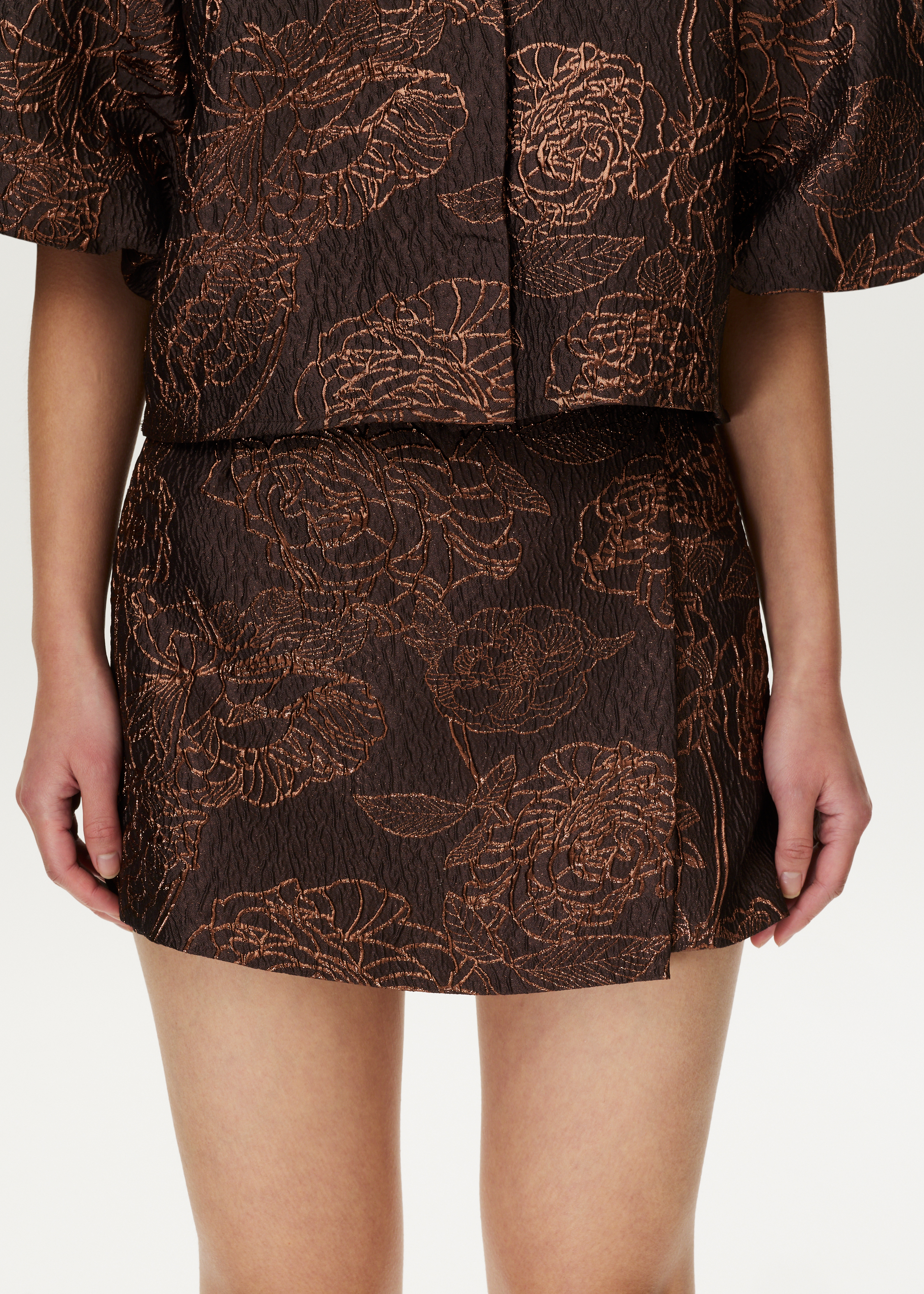 Skort jacquard met bloemen