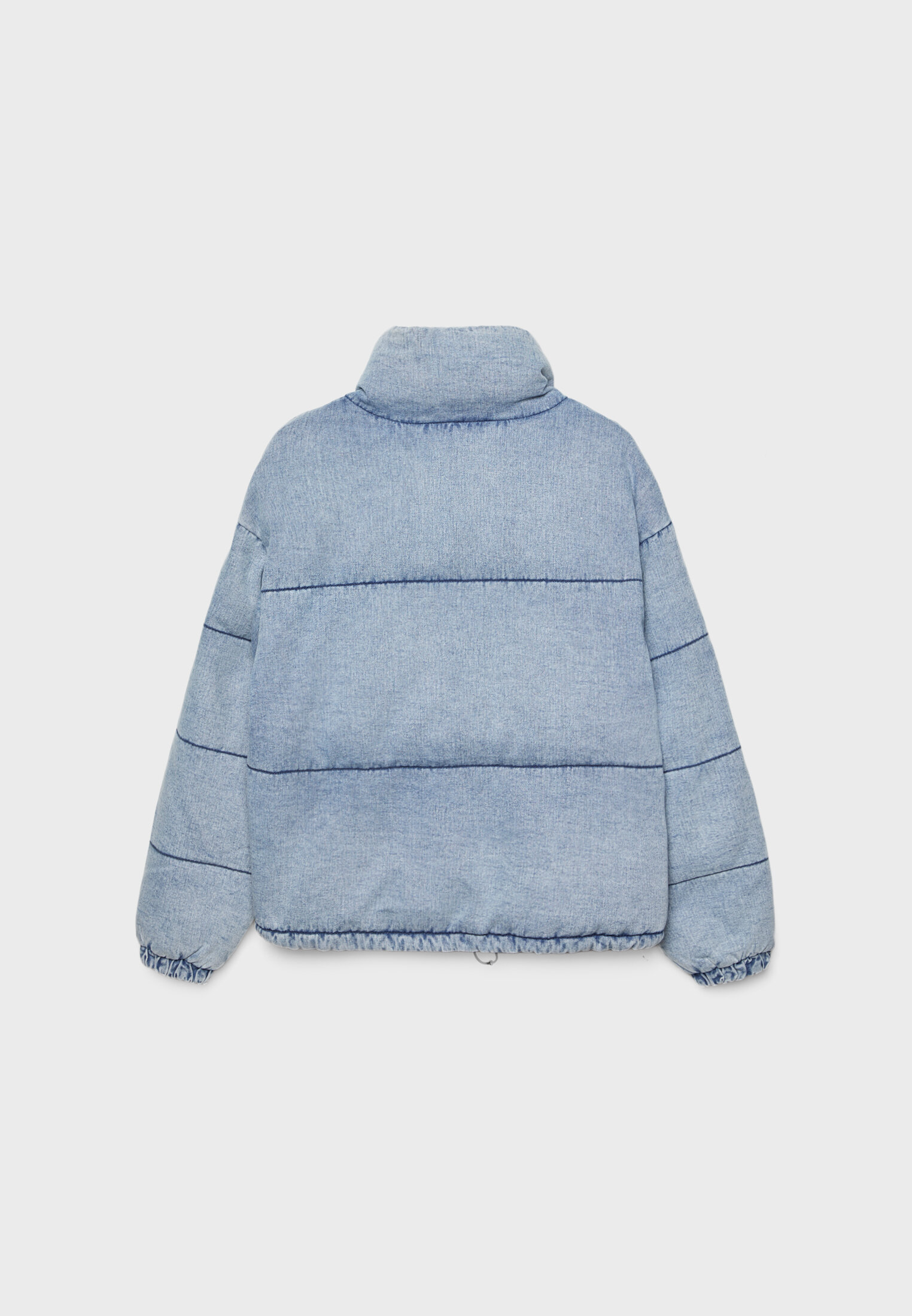 Jaqueta puffer jeans