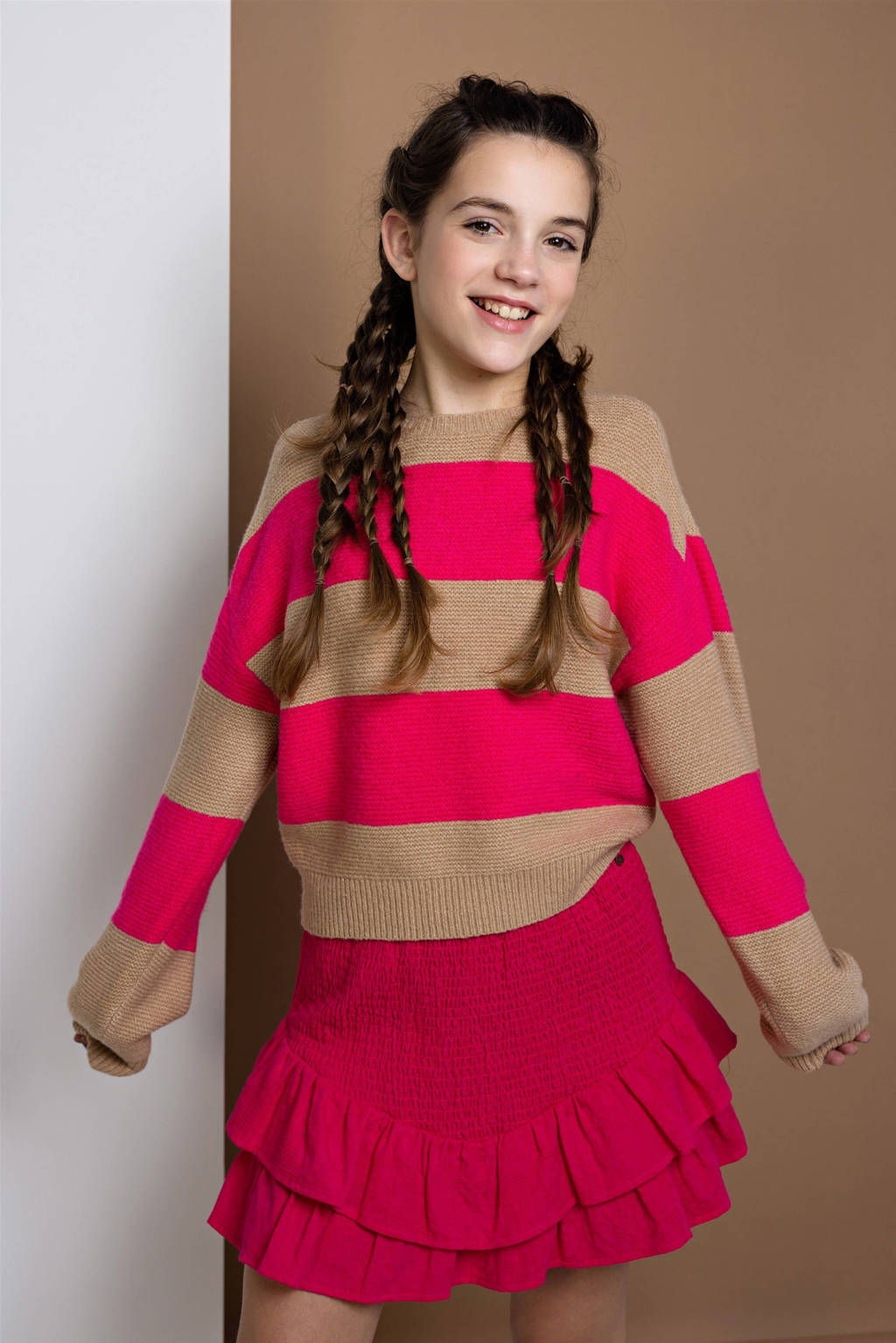 NoBell’ gebreide trui roze