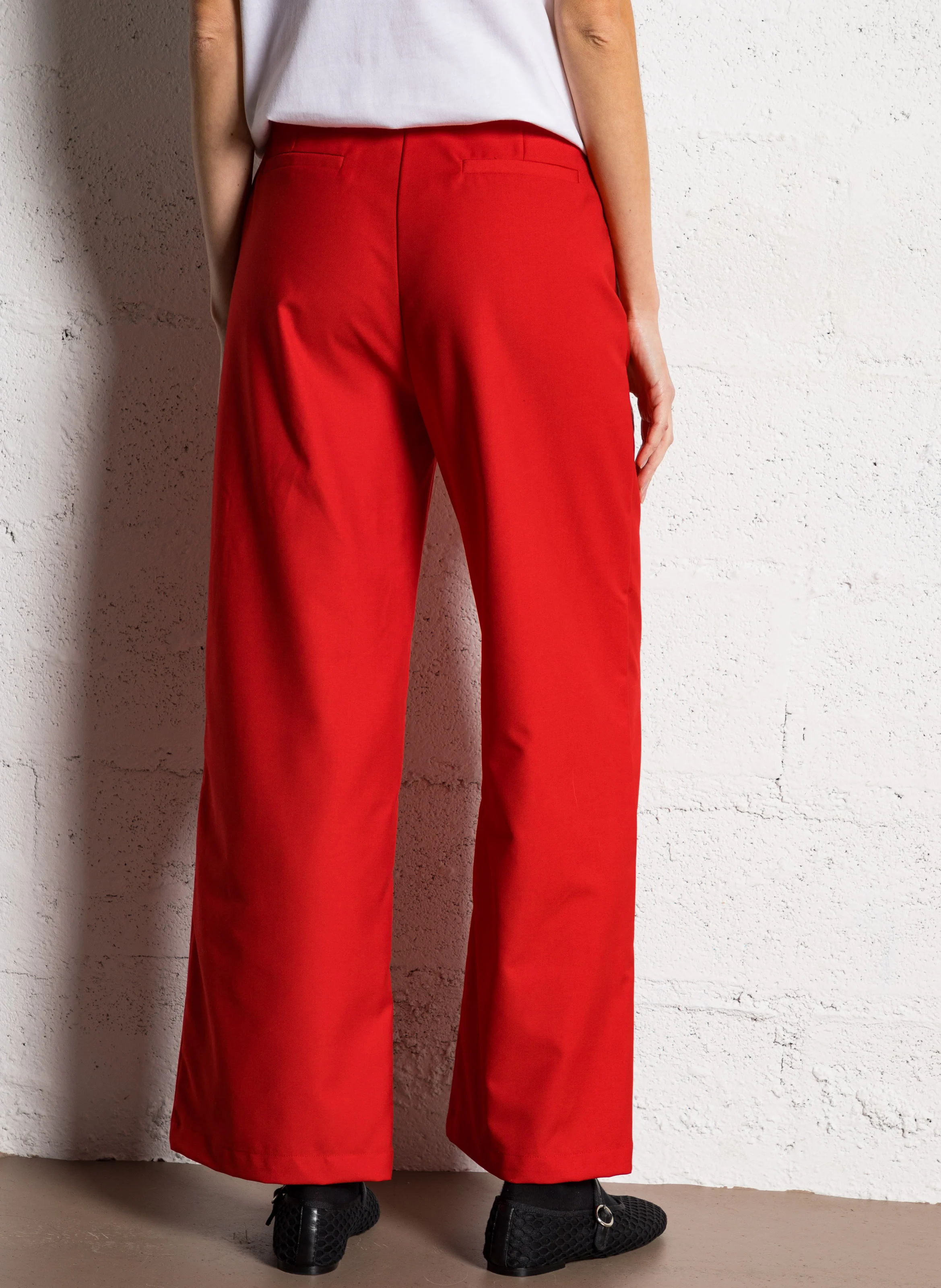 SONNY - Pantalon droit en coton mélangé | Rouge