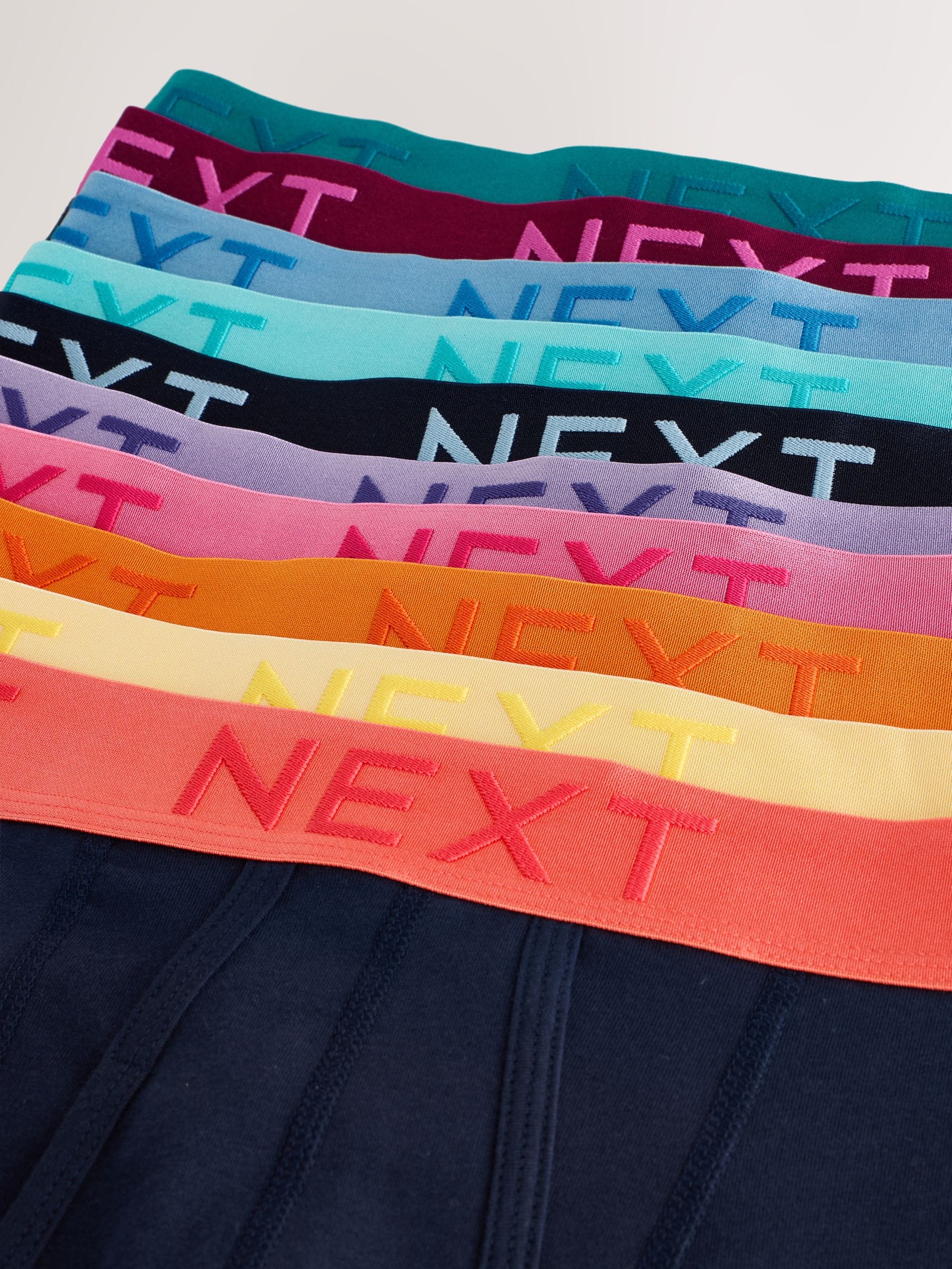 Marineblauwe felgekleurde tailleband met contrast - Standaard - 10 Boxershorts zonder plooi