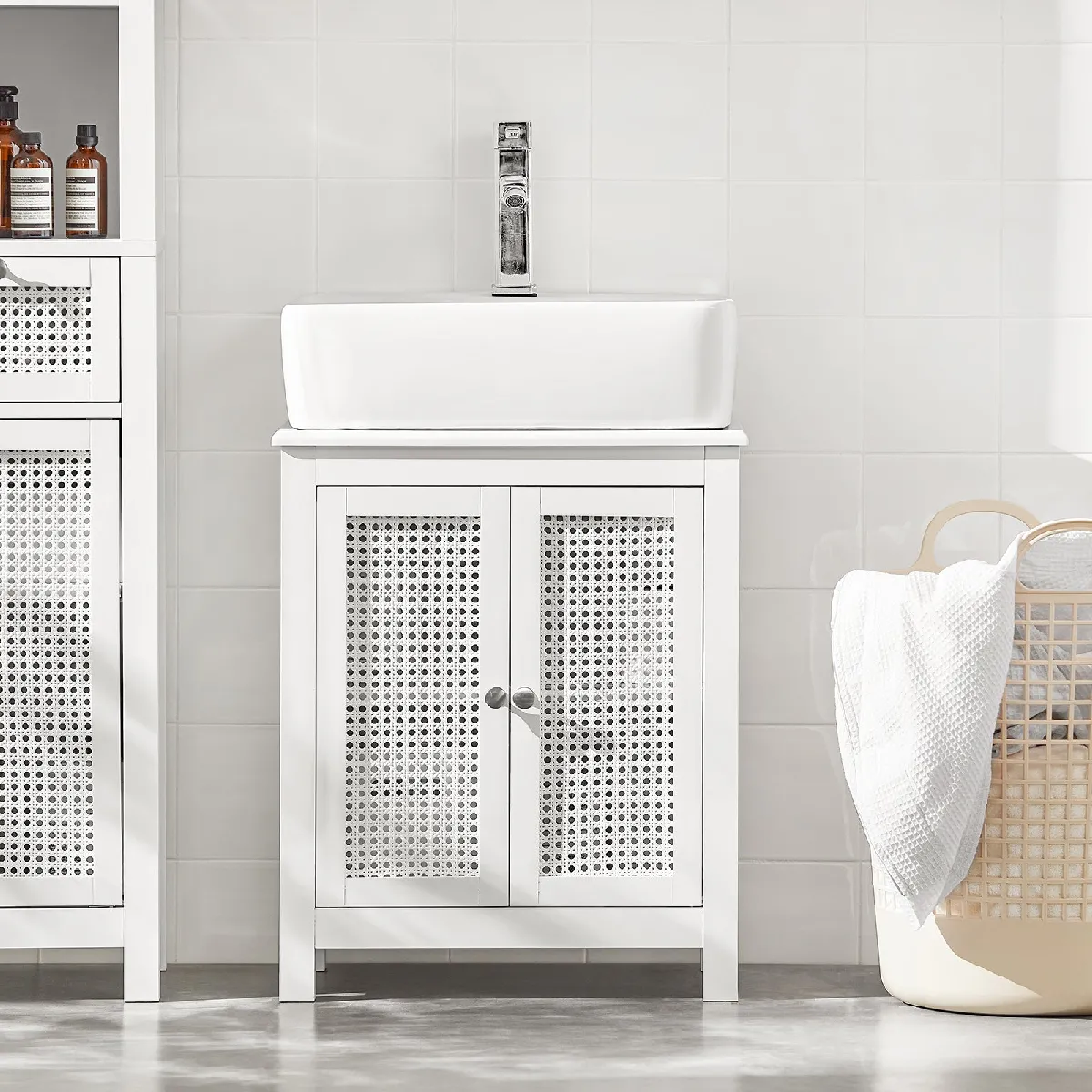 SoBuy BZR35-W Meuble sous-Lavabo Blanc