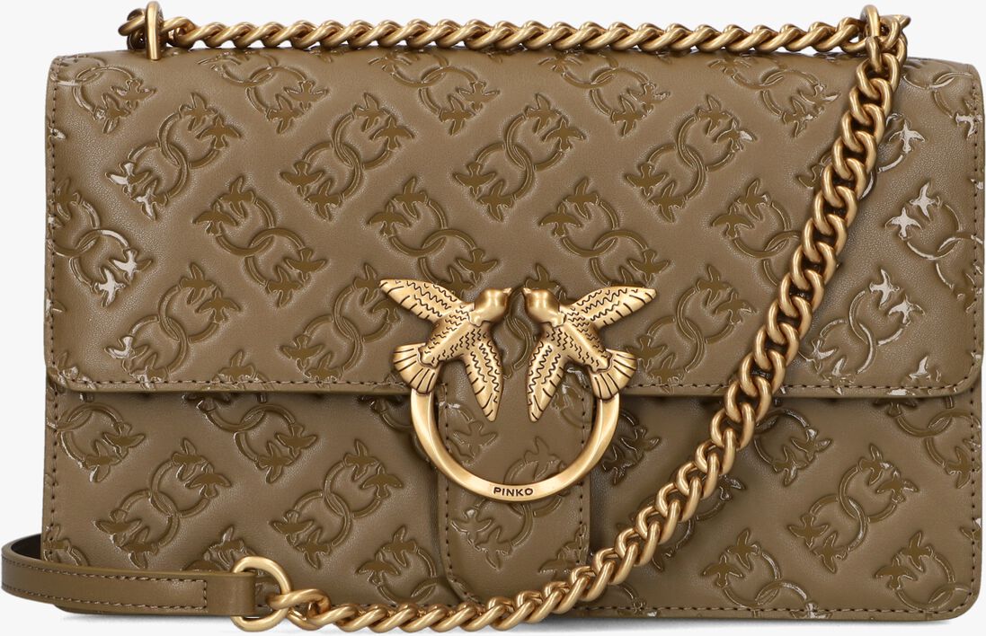 groene pinko schoudertas love one classic dc vitello
