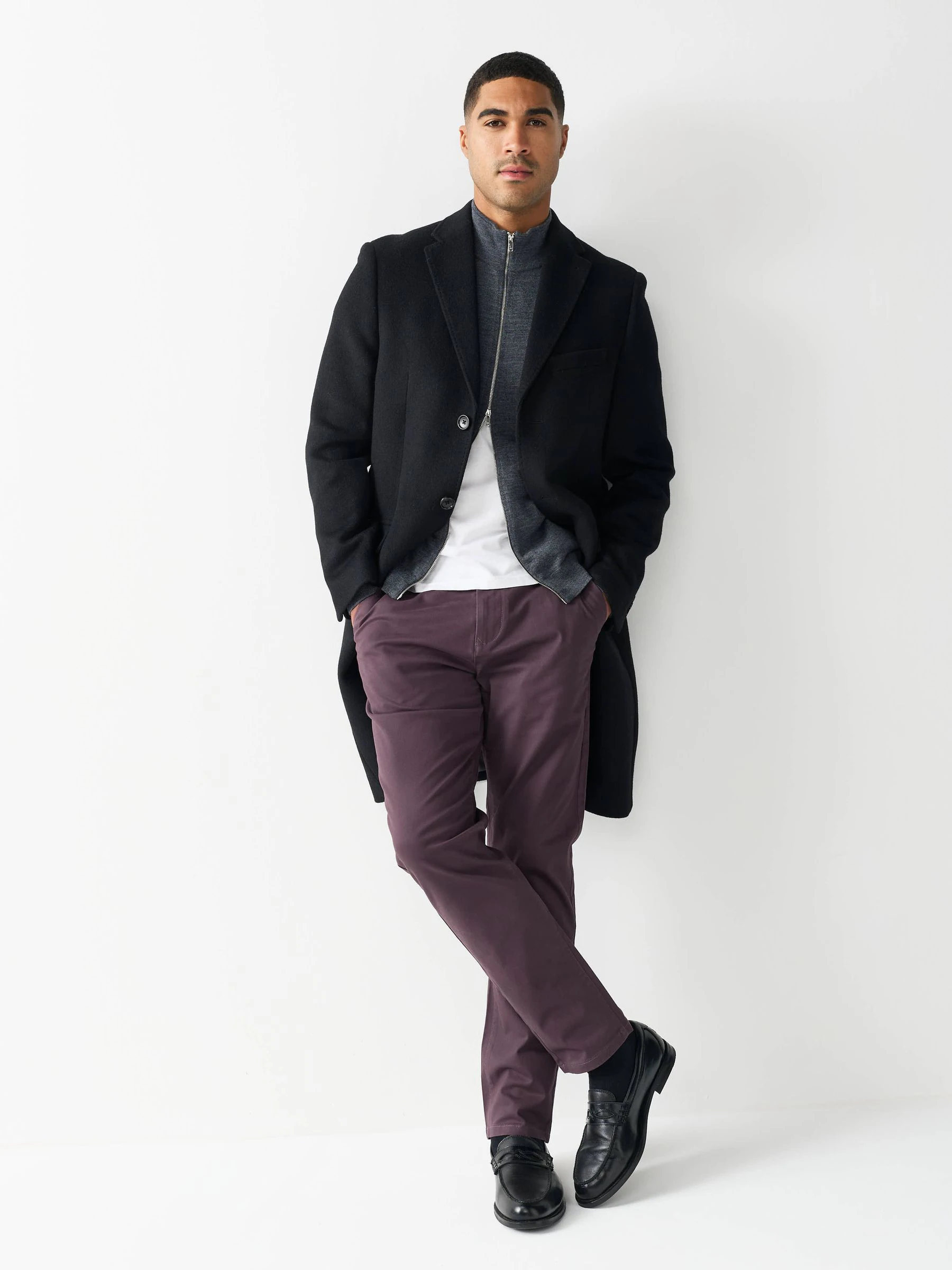 Paars - Slim Fit - Stretchy chino