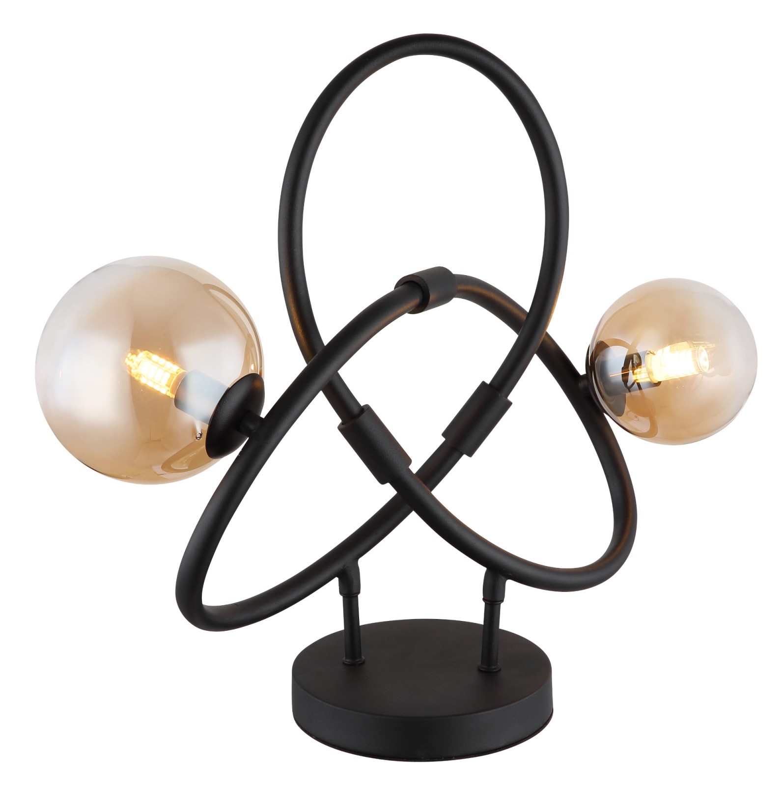 LED-Tischleuchte - schwarz matt - amber - 2-flammig