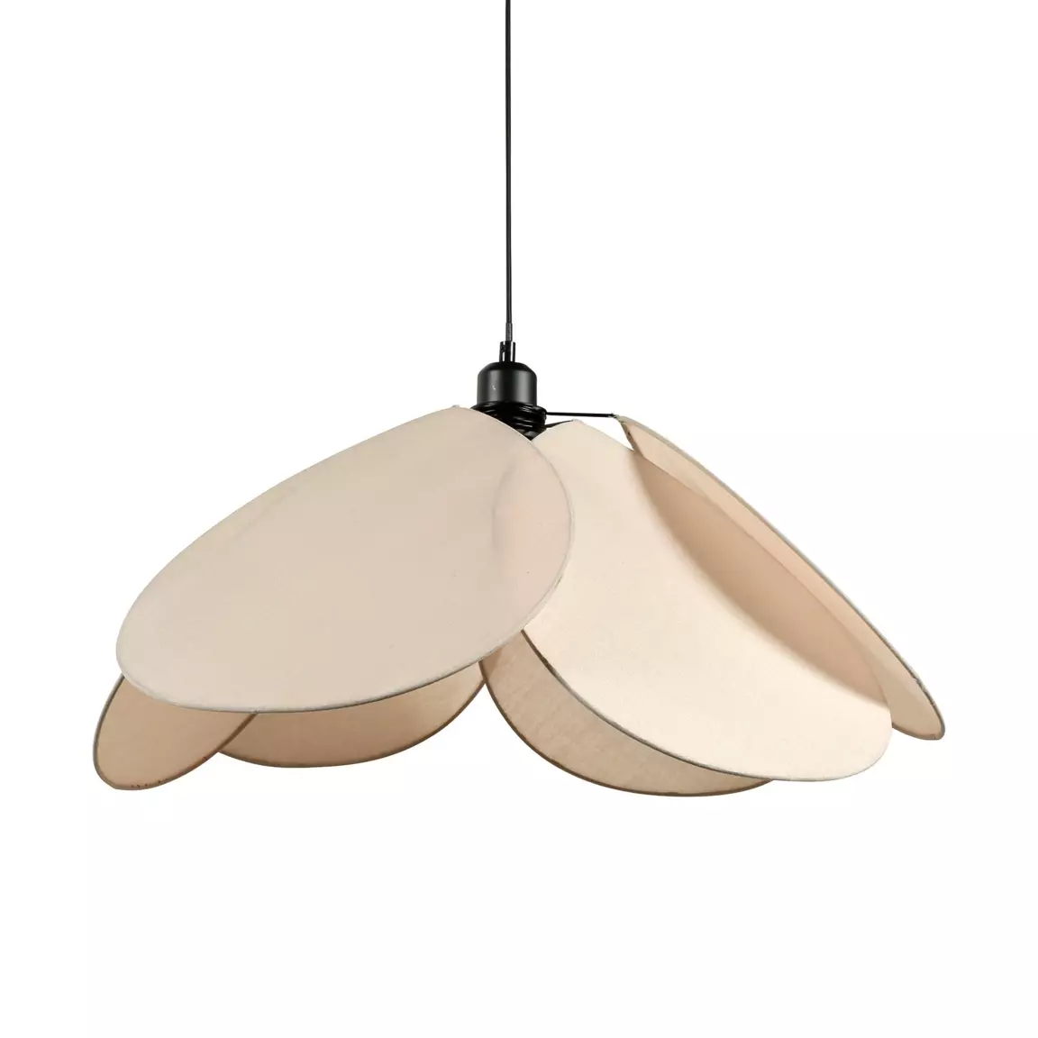 Suspension lumineuse tissu Pétale (D69 cm) Taupe clair