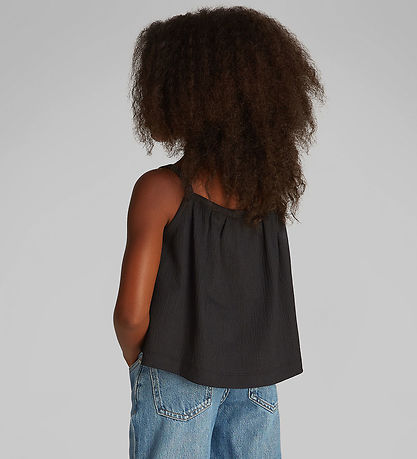 Calvin Klein Top - Rib - Crinkle Strap - Ck Black