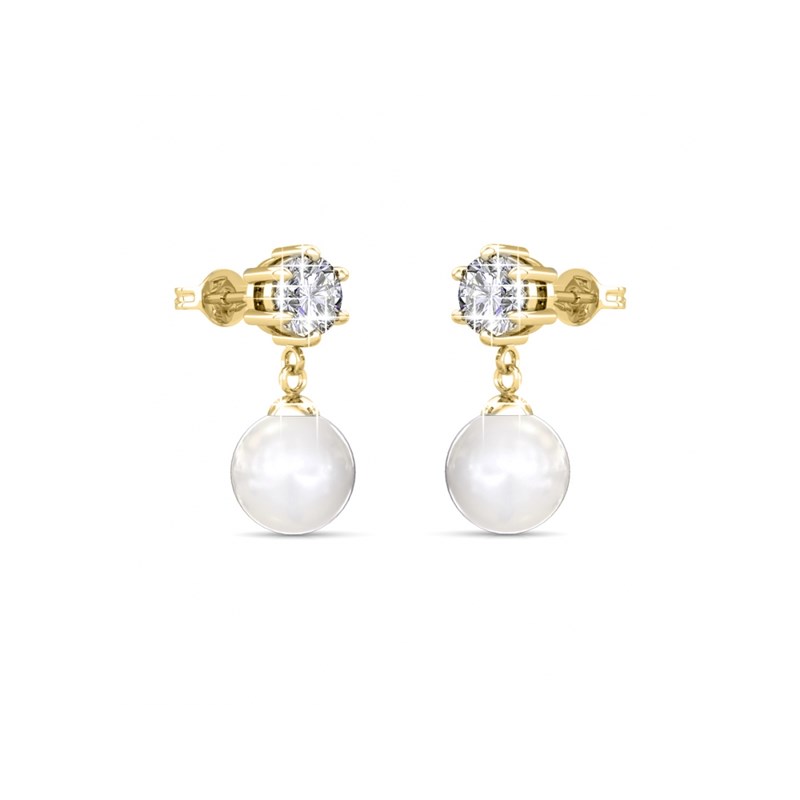 Boucles d'oreilles Pauline - Doré et Cristal
