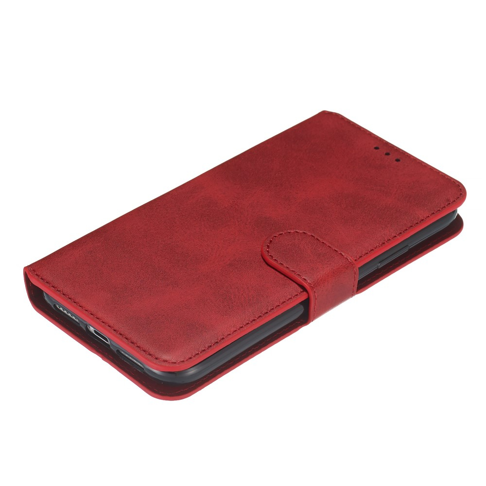 iPhone 11 Leder Tasche Karten Etui - Rot