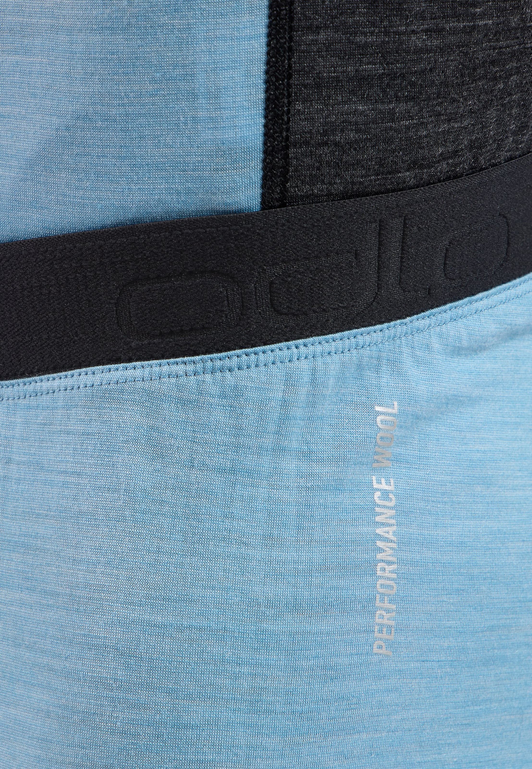 Natural Performance Wool 130 Base Layer Tights in provincial blue melange - black