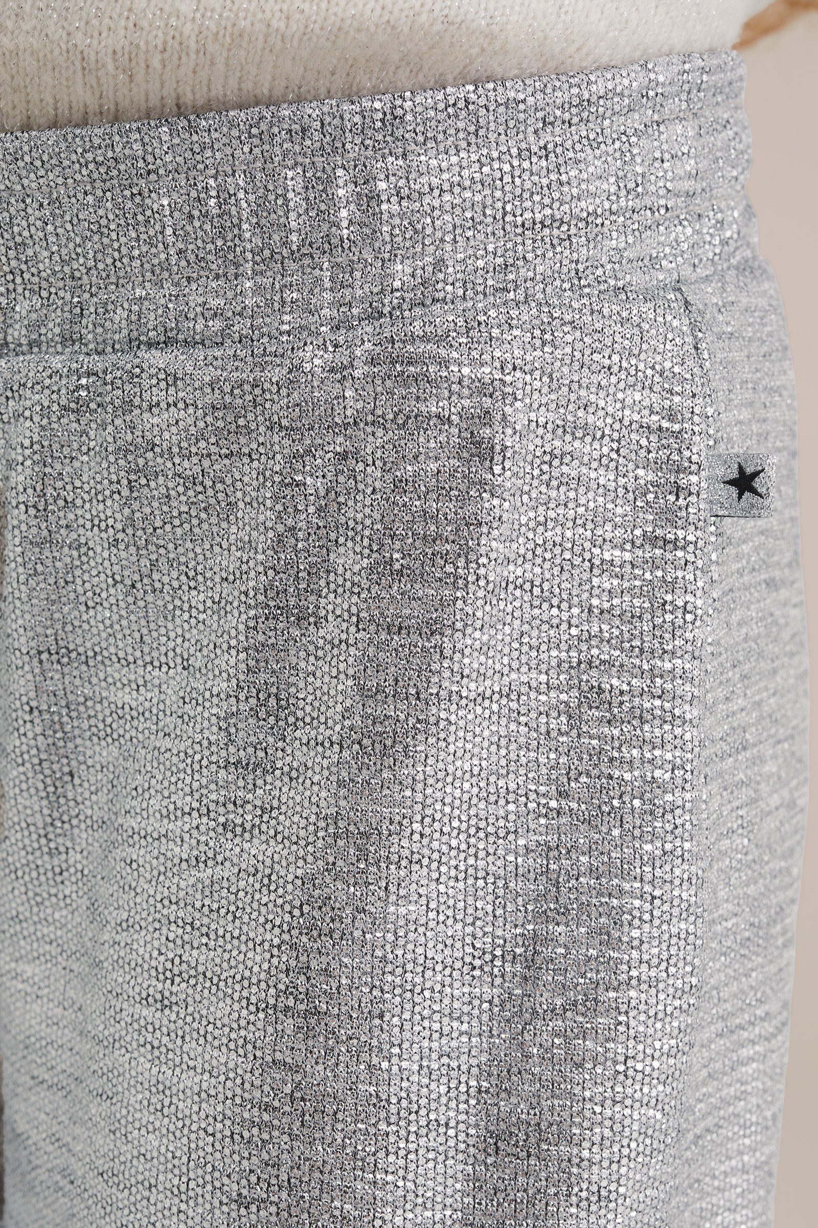 Meisjes straight fit broek met metallic look WE Fashion Zilver