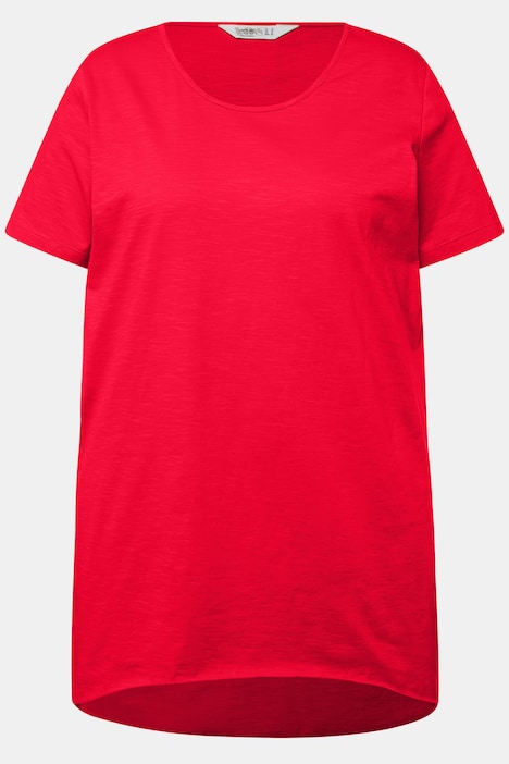 Longshirt, Rundhals, Halbarm, gerundeter Saum