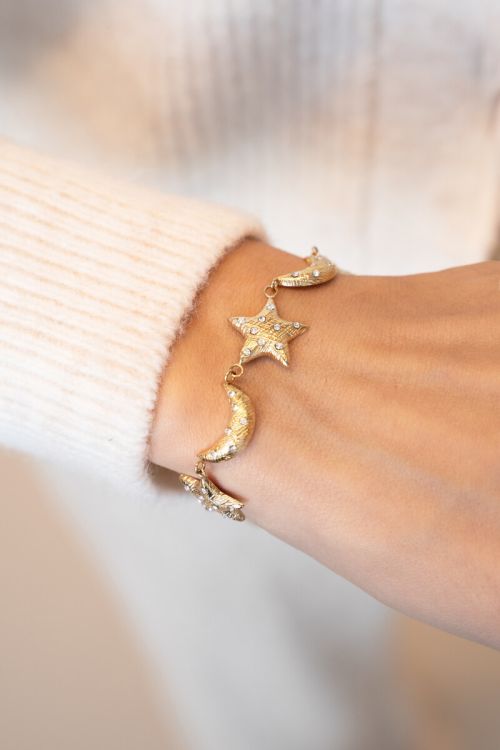 Starry schakel armband met manen & sterren