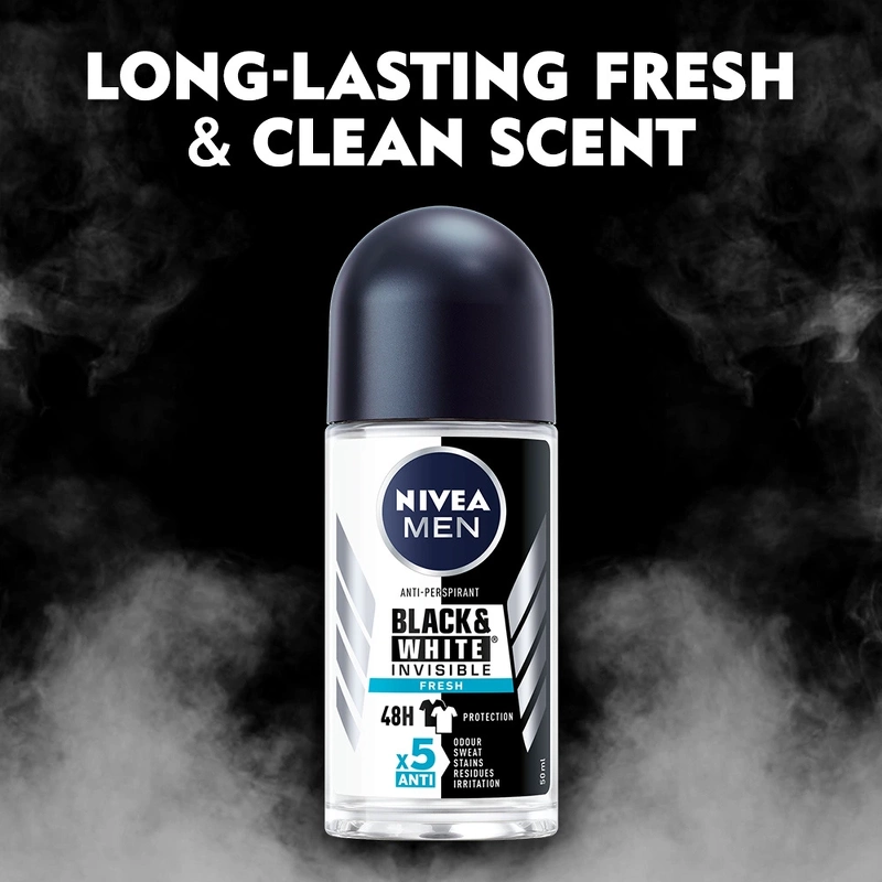 Nivea Black & White Invisible Fresh Male Roll-On 50 ml