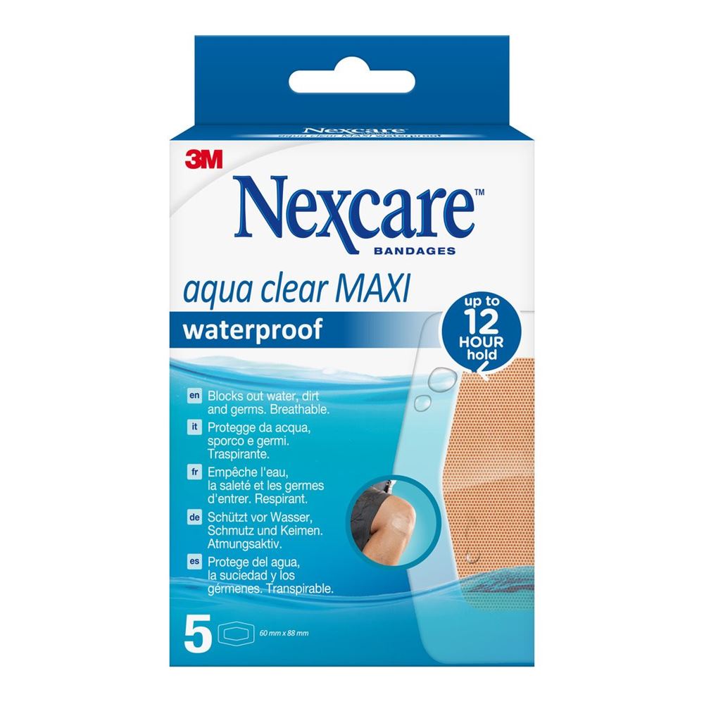 NEXCARE Aqua Clear Maxi waterproof Pfl 59x88mm 5 Stk