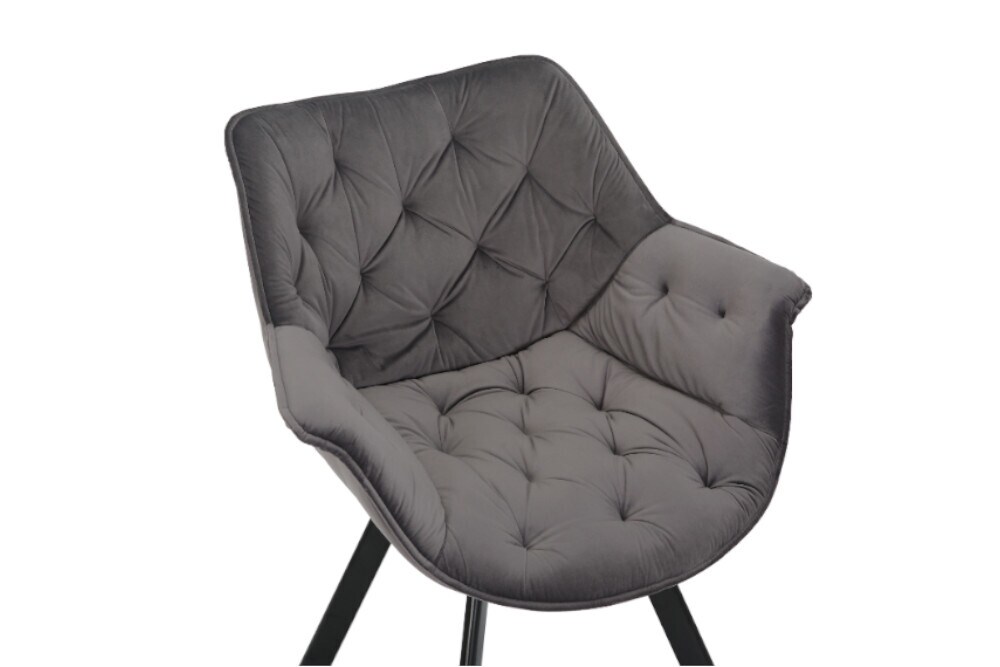 riess-ambiente Stuhl THE DUTCH COMFORT - drehbar grau Samt mit Armlehnen Modern Design Metallbeine