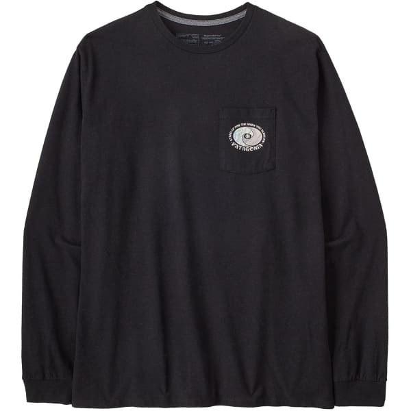 T-shirt PATAGONIA M'S L/S SNOWSTITCHER POCKET RESPONSIBILI-TEE INK BLACK