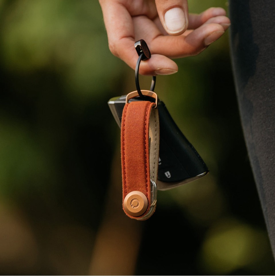 OrbitKey - Waxed Canvas Key Organiser - Brick Red