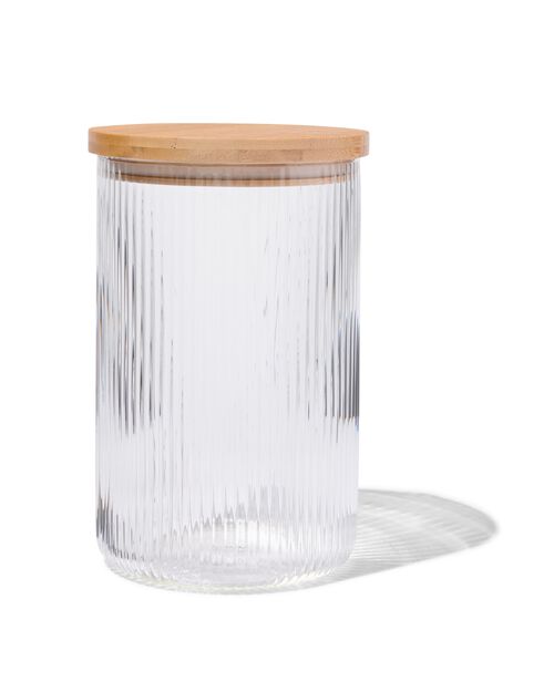 pot de conservation en verre 1.7L rayé