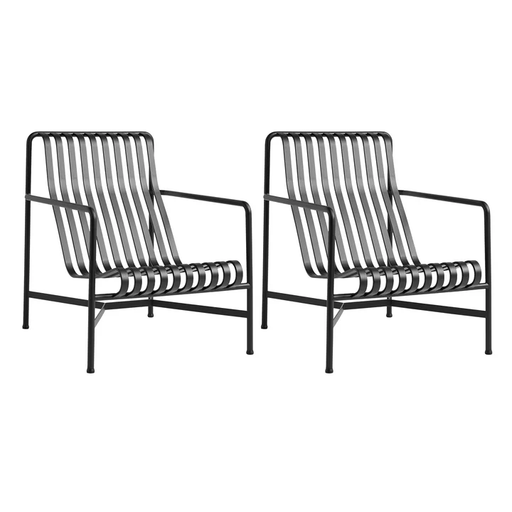 HAY - Palissade Lounge Chair High, anthrazit (2er-Set)