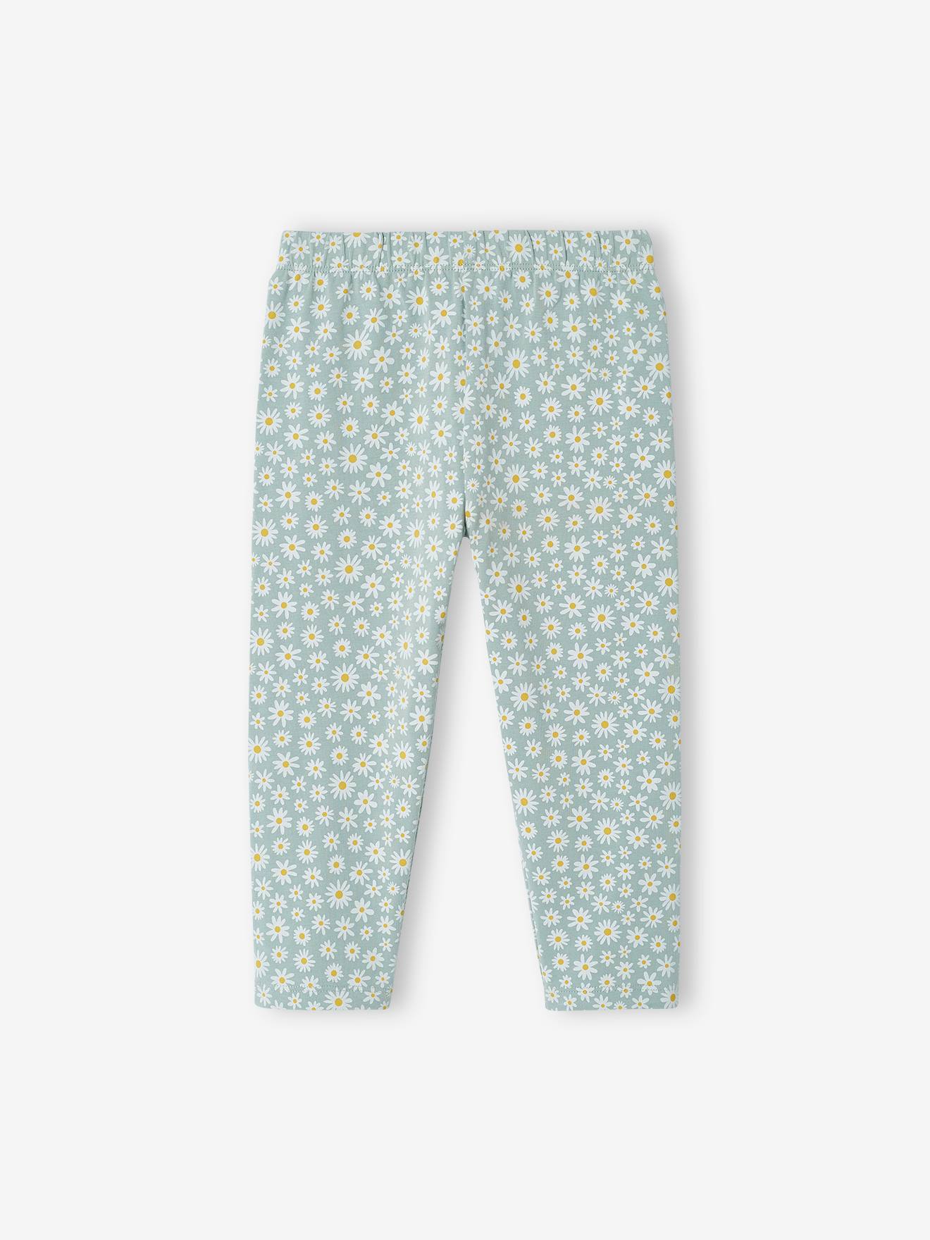 Conjunto de 2 calças legging capri para meninas, azul-acinzentado.