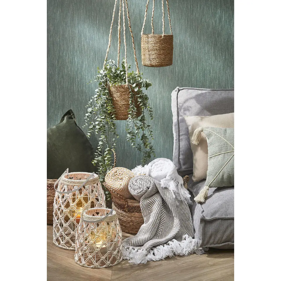Mica Decorations Atlantic Plantenmand Set van 2 - Ø16 cm - Lichtbruin
