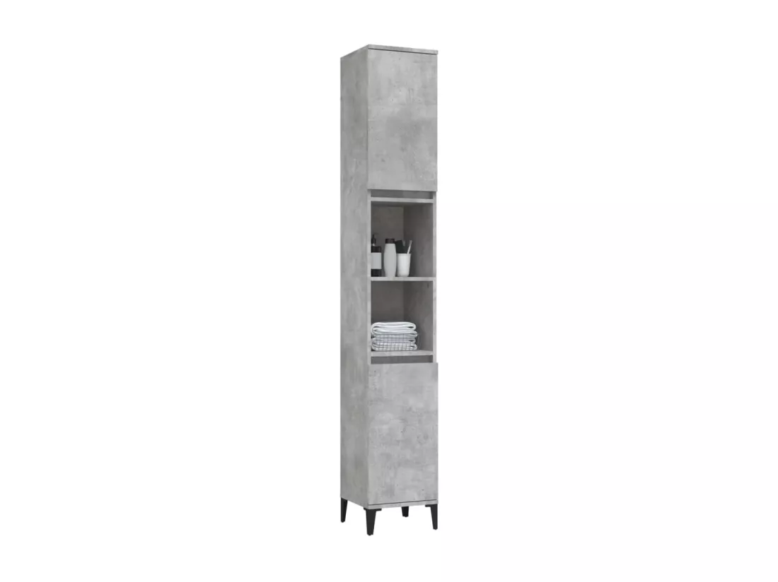 Armoire de salle de bain gris béton 30x30x190 cm
