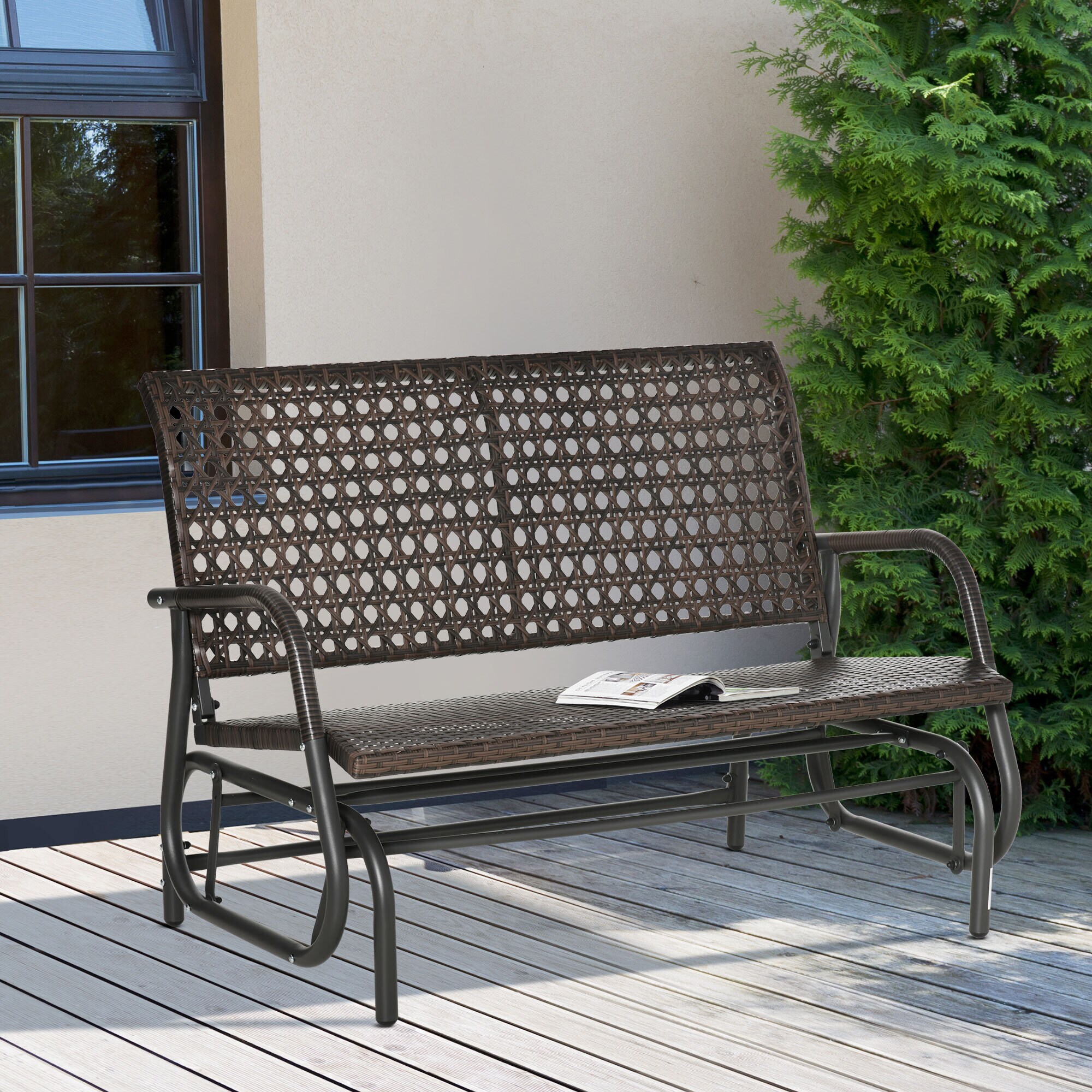 Outsunny Schaukelbank mit 2-in-1-Design 70L x 120B x 84H cm