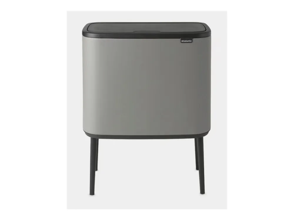 Brabantia Bo Touch Bin - Skraldespand - fliplåg - 33 L - affaldsseparation - stål - mineralbetongrå