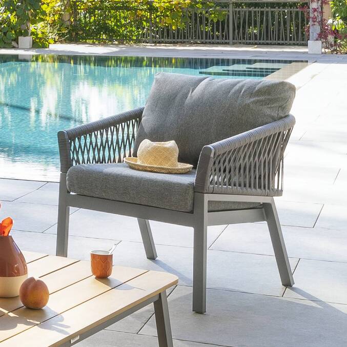 Fauteuil de salon de jardin ORIENGO Anthracite & Graphite