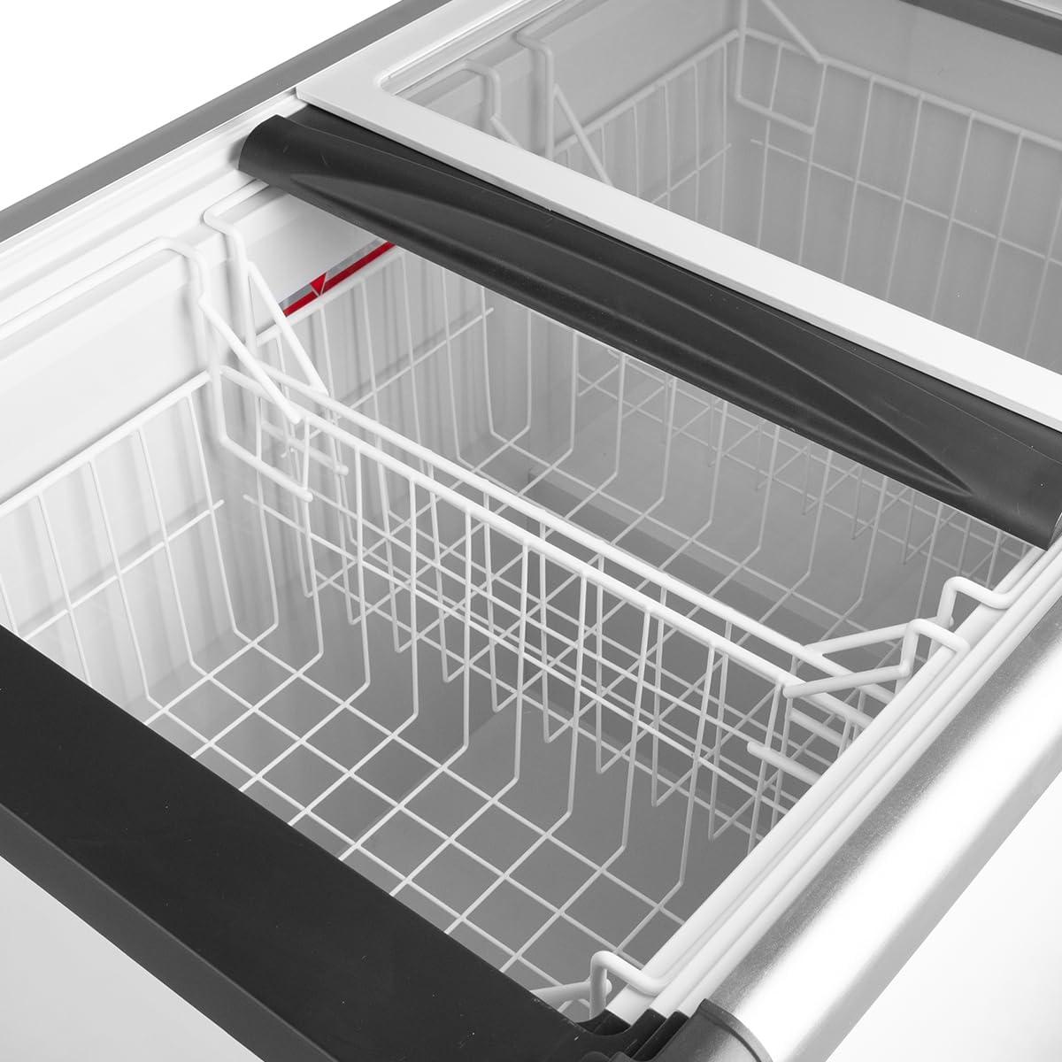 Gefriertruhe ECO 350 I Tiefkühltruhe groß 273L I Kühltruhe abschließbar I Gefriergerät mit Glasschiebedeckel I -18°C bis -22°C