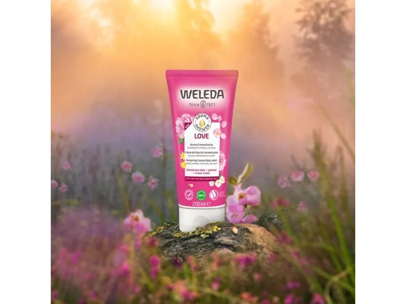 Weleda Aroma Shower LOVE, Badesæbe, 200 ml, Voksne, Unisex, Krop, Almindelig hud