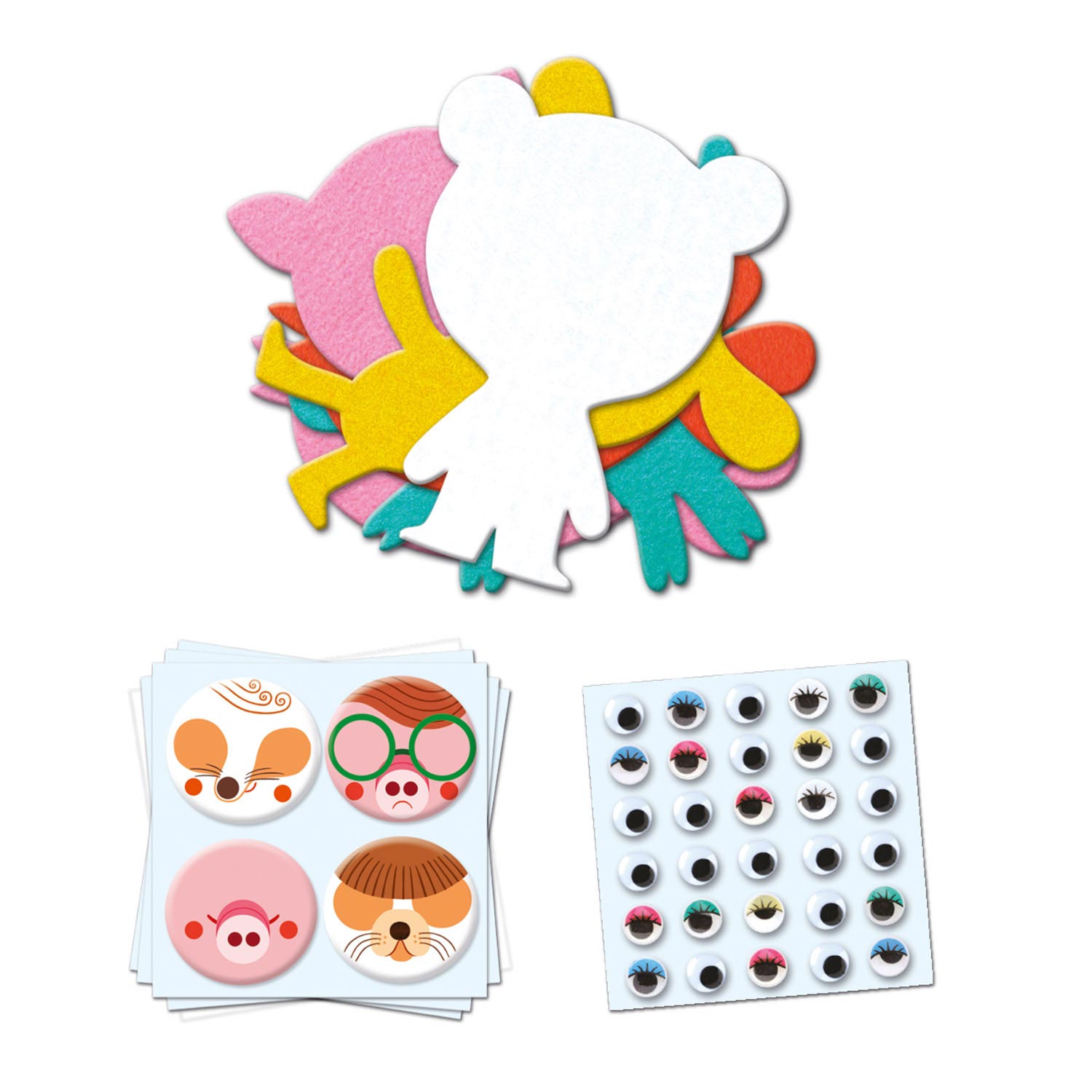 Djeco Knutselset Creatie met Stickers Dieren