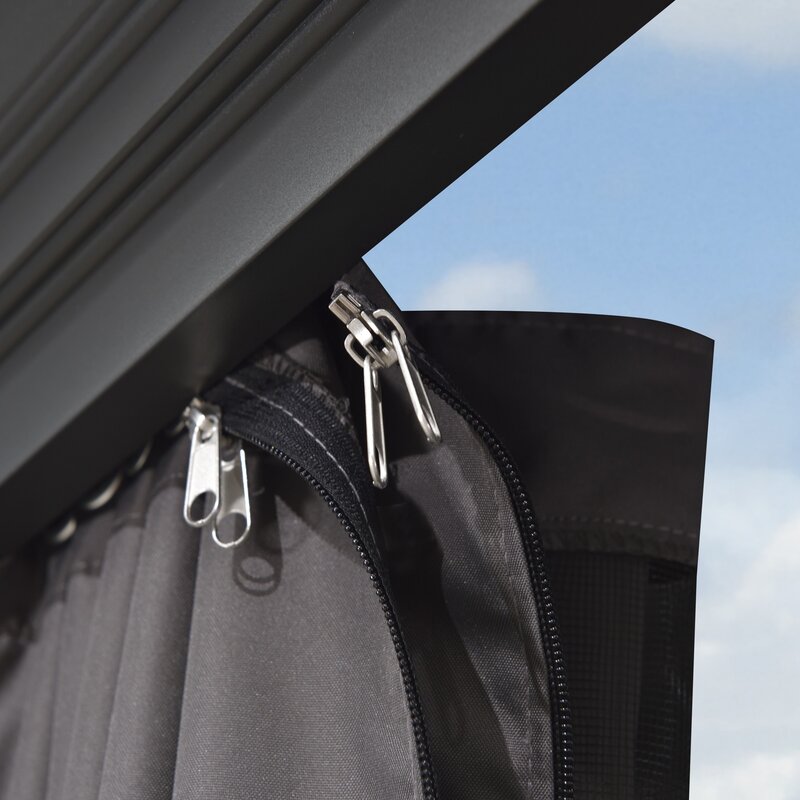 Gazebo de alumínio para pátio externo, 3,65 m de largura x 3 m de profundidade